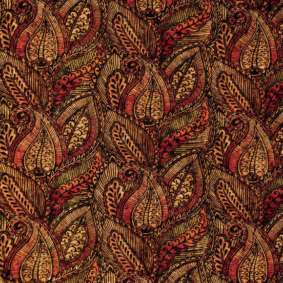 Style 1009 - Red Paisley Cork Fabric