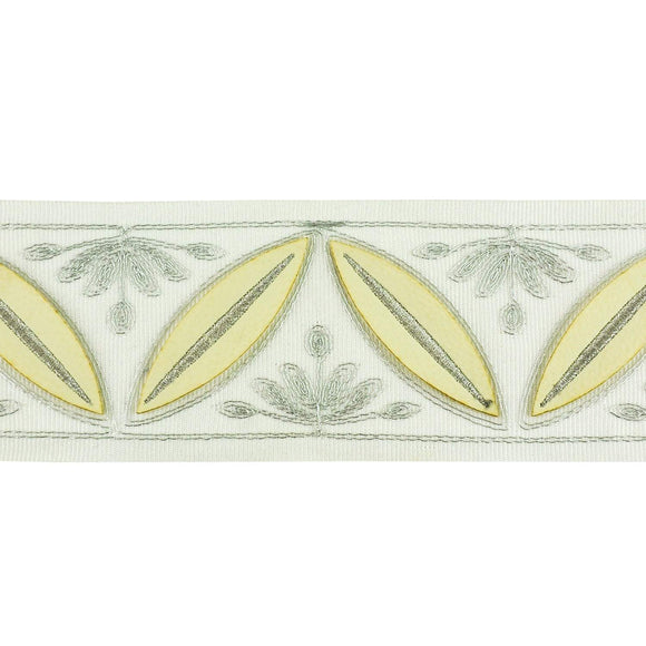 Faux Leather Leaf 3 Inch Tape - White - BR-7532-27