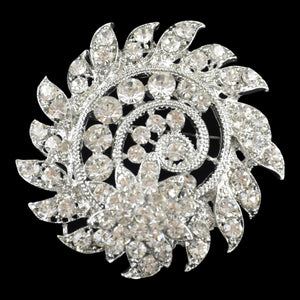 Rhinestone Brooch  - 2 1/2" wide x 2 1/2" long - BW-137